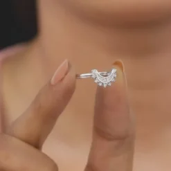 Silver See The Moon Ring