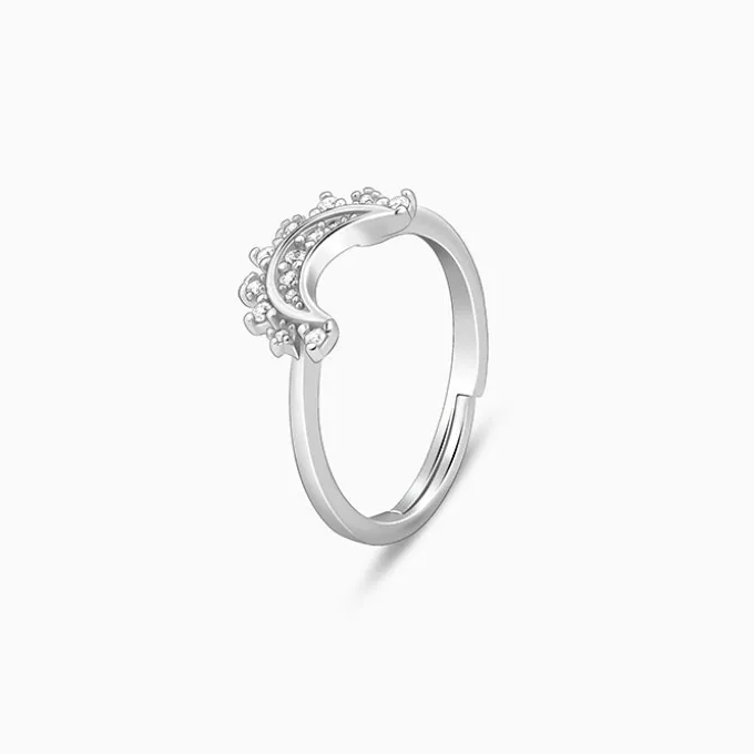 Silver See The Moon Ring