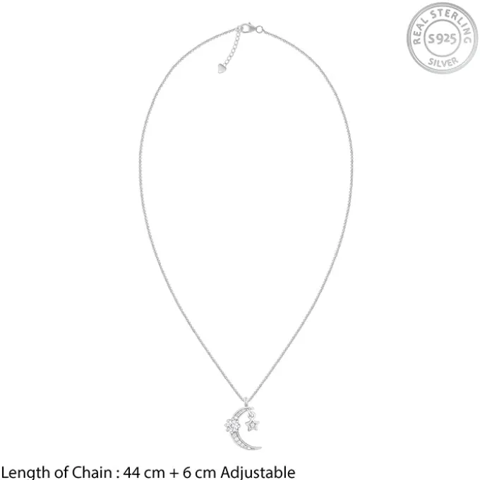 Silver Selene Pendant With Link Chain