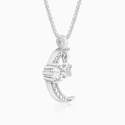 Silver Selene Pendant With Link Chain