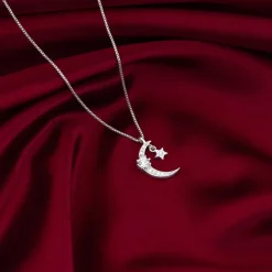 Silver Selene Pendant With Link Chain