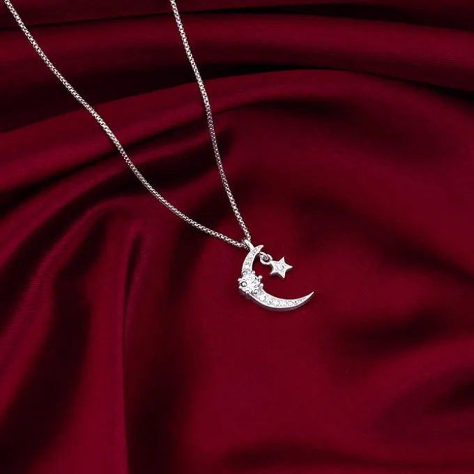 Silver Selene Pendant With Link Chain