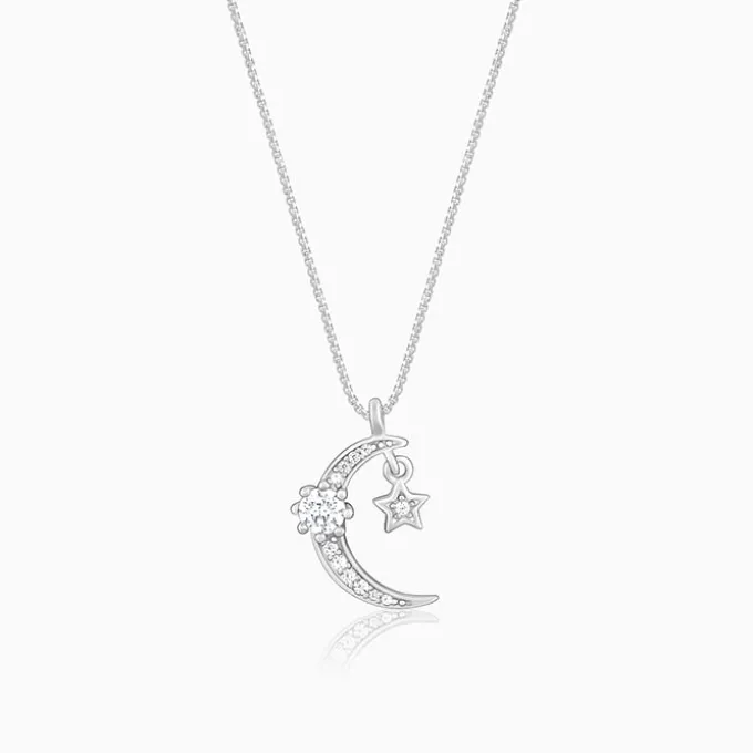 Silver Selene Pendant With Link Chain