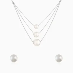Silver Serene Pearl Set