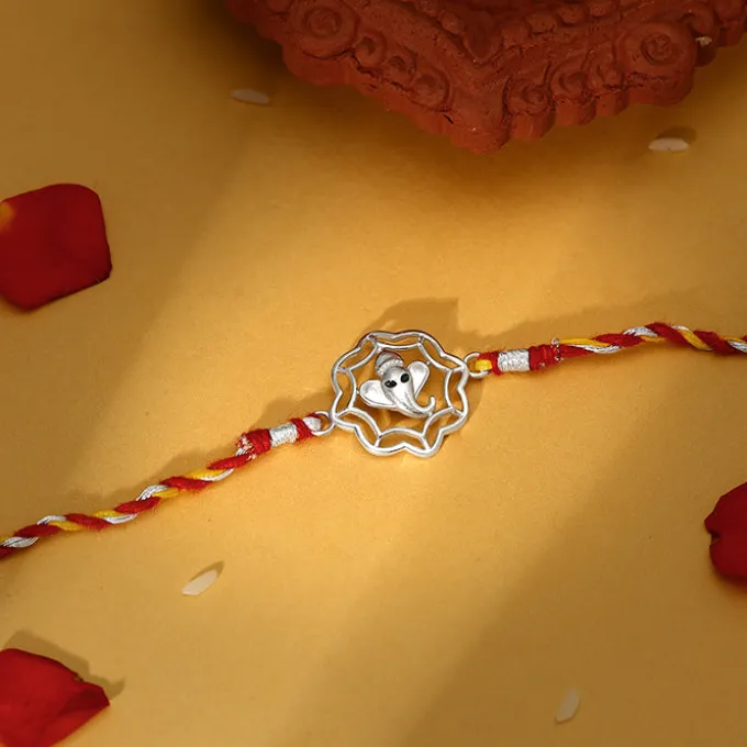 Silver Shakti Ganapati Rakhi