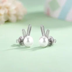 Silver Sharon Pearl Stud Earrings