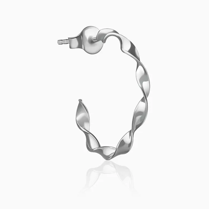 Silver Shine Twisted Hoop Earrings