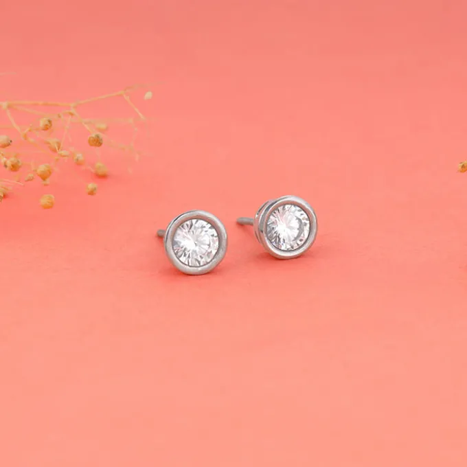 Silver Shine Zircon Earrings