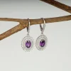 Silver Shining Crescent Earrings