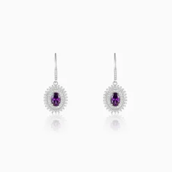 Silver Shining Crescent Earrings