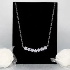 Silver Shining Zircon Flower Trio