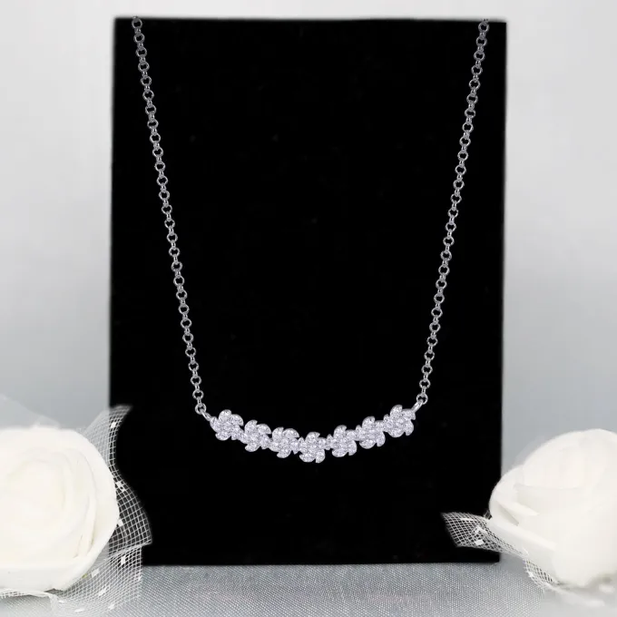 Silver Shining Zircon Flower Trio