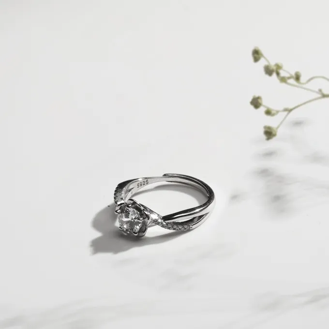 Silver Shining Zircon Flower Trio