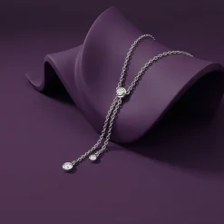 Silver Shinny Beauty Lariat Necklace