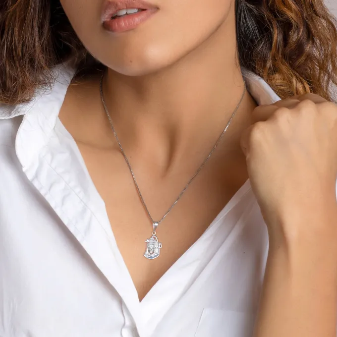 Silver Shiva Pendant with Box Chain
