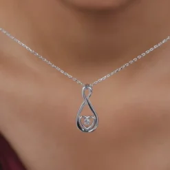 Silver Showing Love Pendant With Link Chain