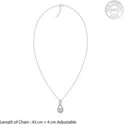 Silver Showing Love Pendant With Link Chain