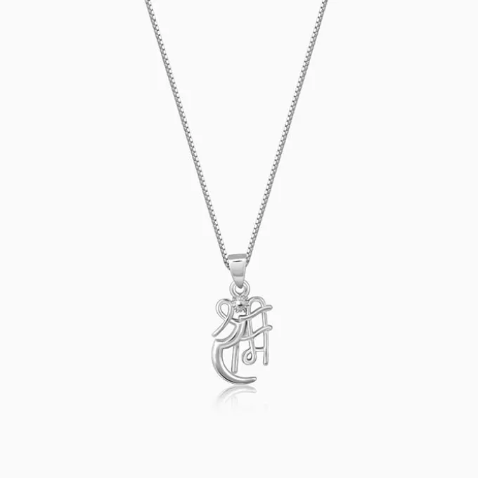Silver Shree Ram Pendant with Link Chain For Him