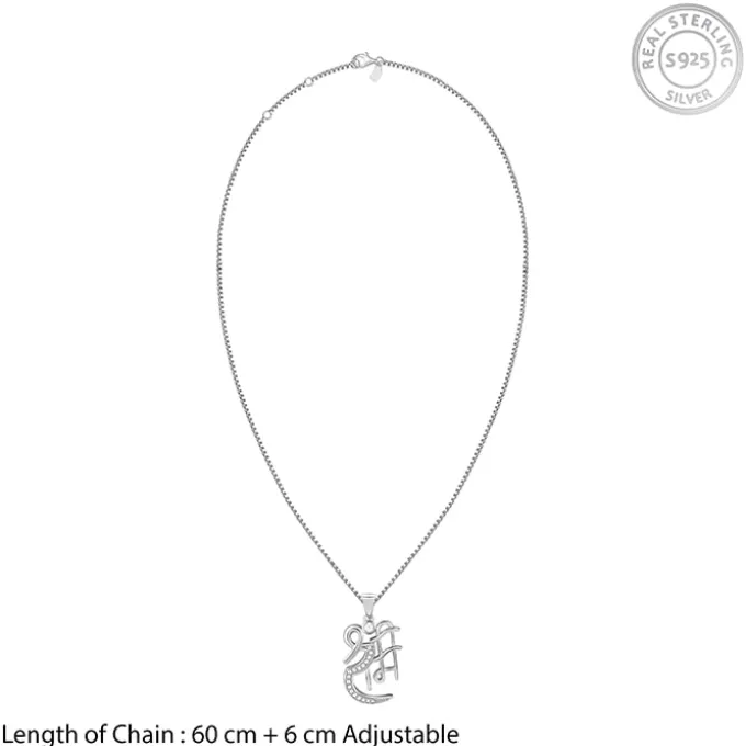 Silver Shree Ram Pendant with Box Chain For Him