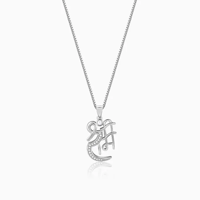 Silver Shree Ram Pendant with Box Chain For Him