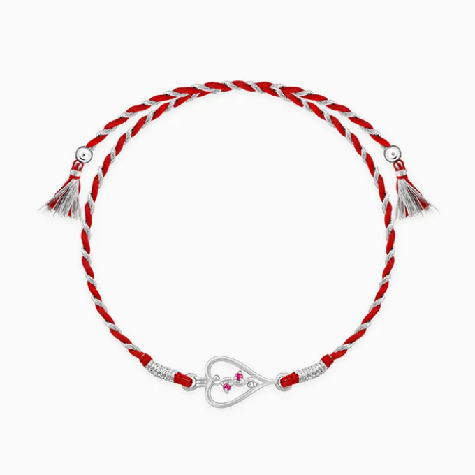 Silver Sibling Connection Rakhi