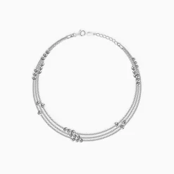 Silver Silence Layered Anklet