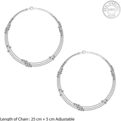 Silver Silence Layered Anklet