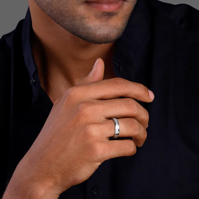 Silver Simple Serenity Men's Ring