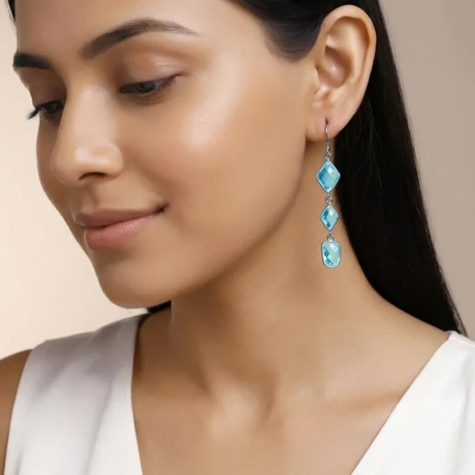 Silver Sky Drop Dangler Earrings