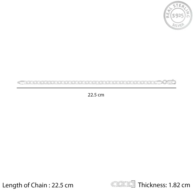 Silver Sleek Iced Bracelet For Him