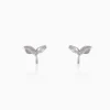 Silver Small Leaf Earrings