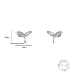 Silver Small Leaf Earrings