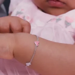 Silver Smiley Love Kids Bracelet (0 - 2 Years)