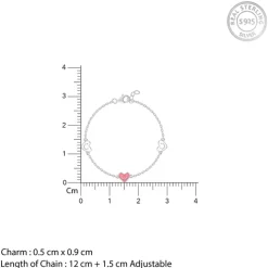 Silver Smiley Love Kids Bracelet (0 - 2 Years)