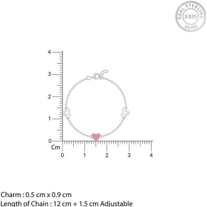 Silver Smiley Love Kids Bracelet (0 - 2 Years)