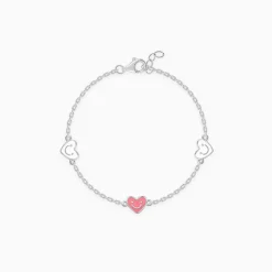 Silver Smiley Love Kids Bracelet (0 - 2 Years)