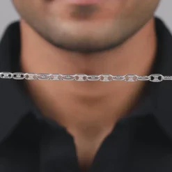 Silver Snail Chain Bracelet For Him