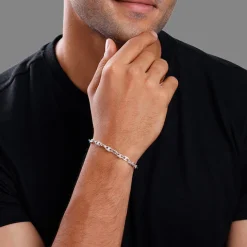 Silver Snail Chain Bracelet For Him