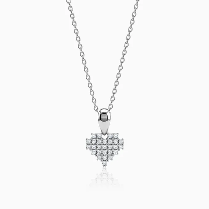 Silver Soft Love Pendant with Link Chain