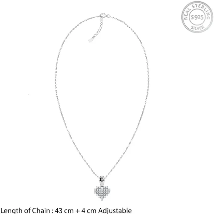 Silver Soft Love Pendant with Link Chain