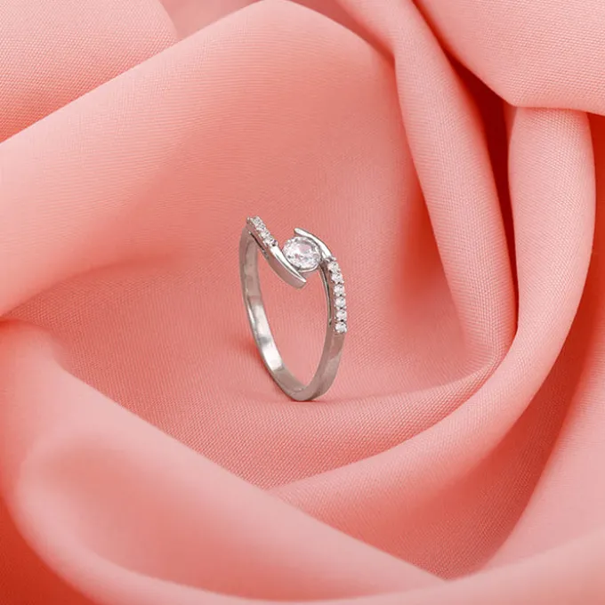 Silver Solitaire Grace Ring