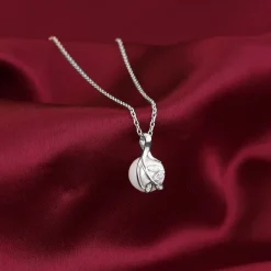 Silver Soul Pearl Pendant With Link Chain
