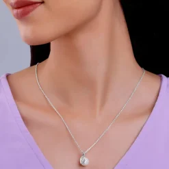 Silver Soul Pearl Pendant With Link Chain