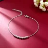 Silver Sparkling Bead Anklet