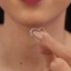 Silver Sparkling Loop Huggies Earrings