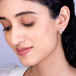 Silver Sparkling Shine Hoop Earrings