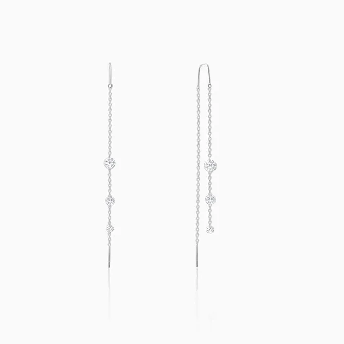 Silver Sparkling Sui Dhaga Earrings