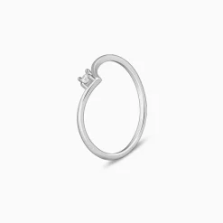 Silver Sparkling V Ring