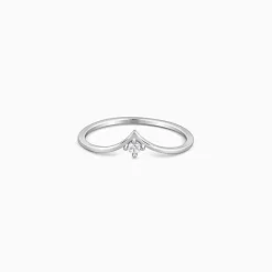 Silver Sparkling V Ring