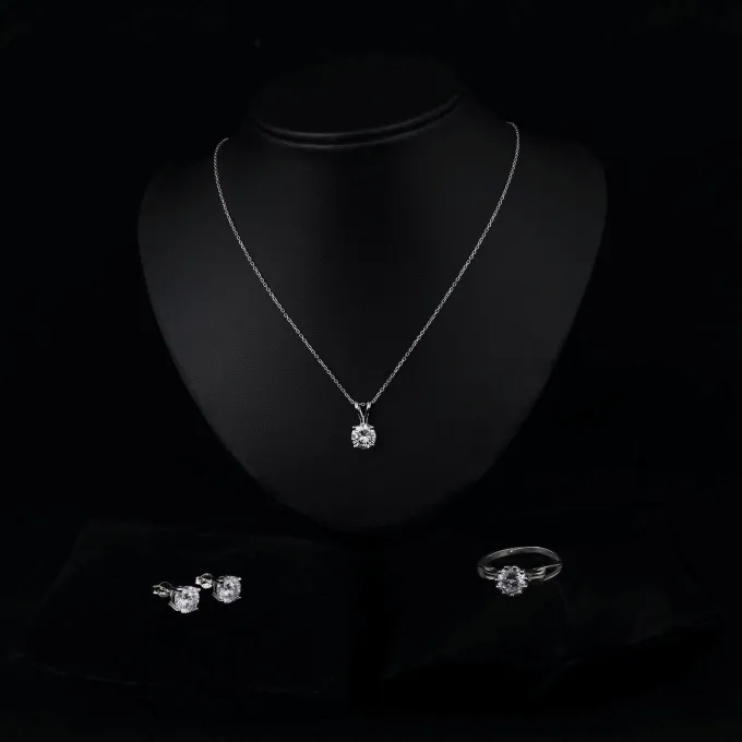 Silver Sparkling Zircon Trio